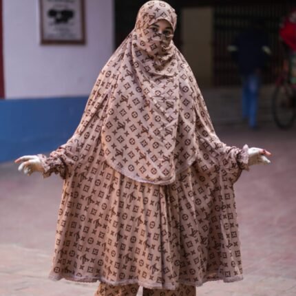 Dusty Rose Elegant Palazzo Long Khimar Set